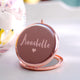 Rose gold compact mirror with personalised name 