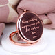 Rose gold compact mirror with personalised message 