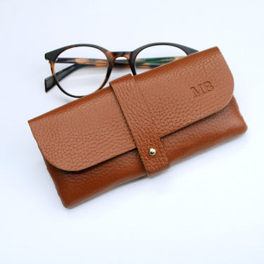 Men's Personalised Monogram Leather Glasses Case