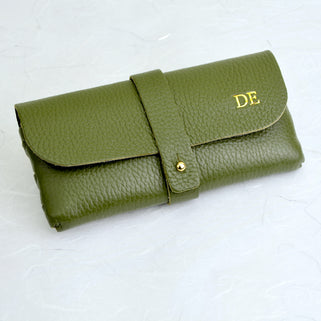 Men's Personalised Monogram Leather Glasses Case