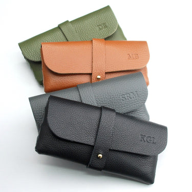 Men's Personalised Monogram Leather Glasses Case