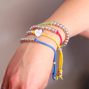 Personalised Charm Suede Friendship Bracelet