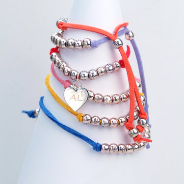 Personalised Charm Suede Friendship Bracelet