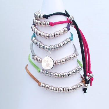 Personalised Charm Suede Friendship Bracelet