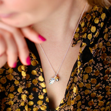 Personalised Sterling Silver and Gold Vermeil Oak Leaf and Acorn Necklace