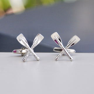 Personalised Rowing Oars Cufflinks