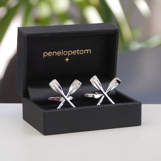 Personalised Rowing Oars Cufflinks