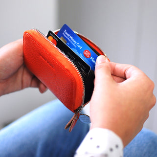 Personalised Mini Leather Card Holder Purse Penelopetom