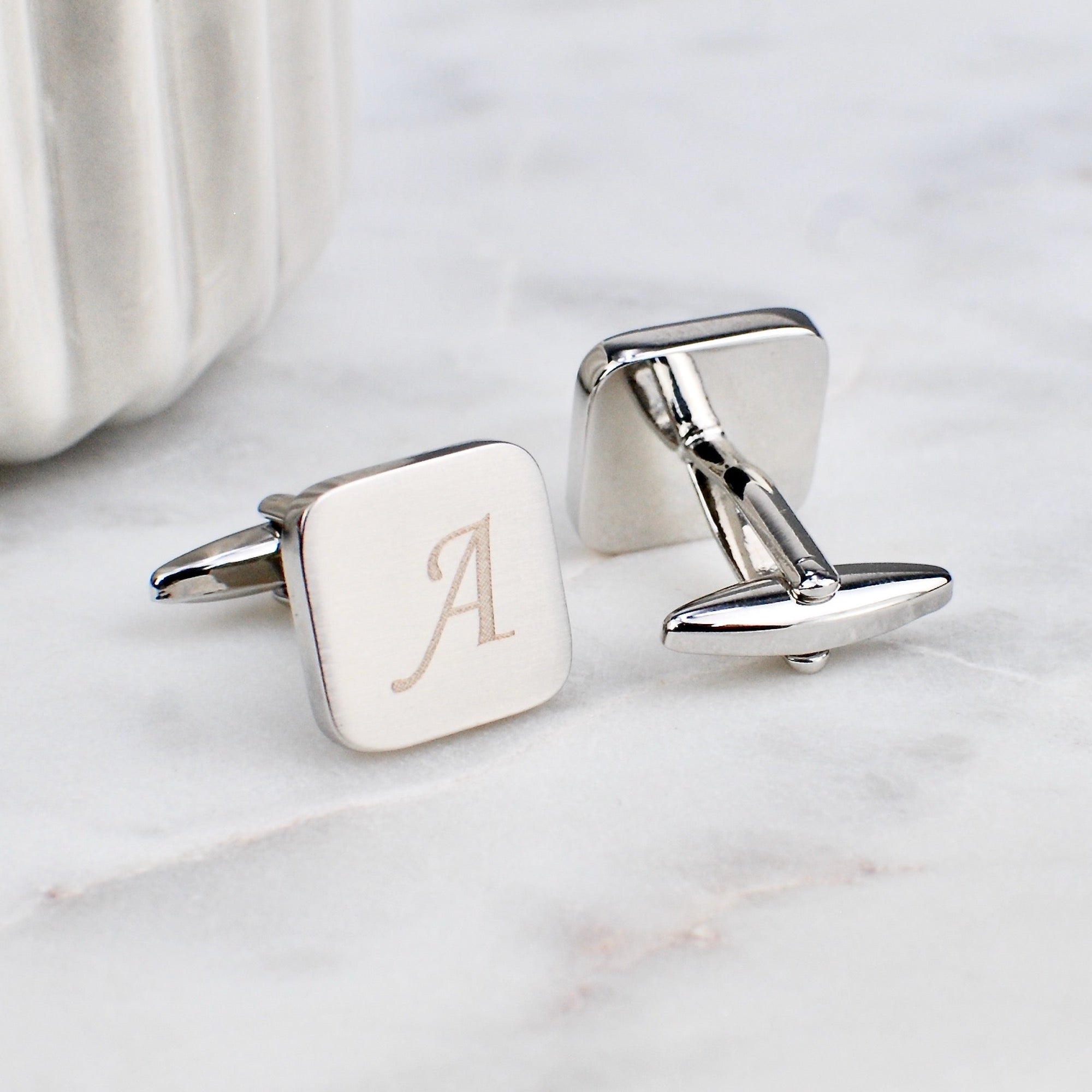 Personalised Classic Brushed Initial Cufflinks – Penelopetom