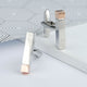 Silver initial bar cufflinks with rose gold tips and personalised initials 