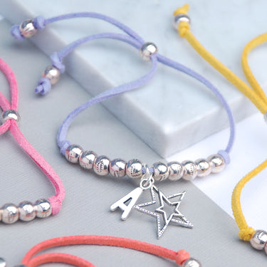 Personalised Suede Friendship Charm Bracelet