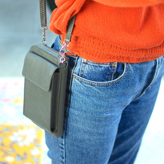 Personalised Leather Purse with Phone Pocket