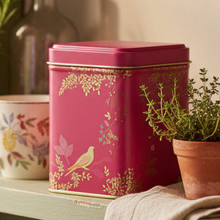 Sara Miller Pink Birds Square Tin Small
