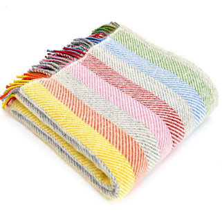 Stripe Rainbow Grey Throw