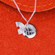 Sterling silver rainbow necklace with personalised circle disc engraved with 