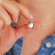 Sterling silver rainbow necklace with personalised circle disc engraved with 