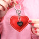 Personalised Key To My Heart Leather Keyring