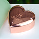 personalised rose gold plated heart trinket box with 
