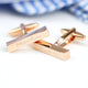 Rose gold bar cufflinks with 