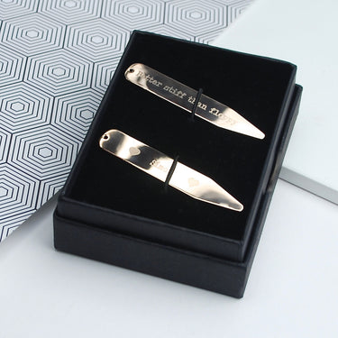 Rose gold collar stiffeners with 