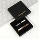 Tie slide and cuffinks set in black Penelopetom gift box.
