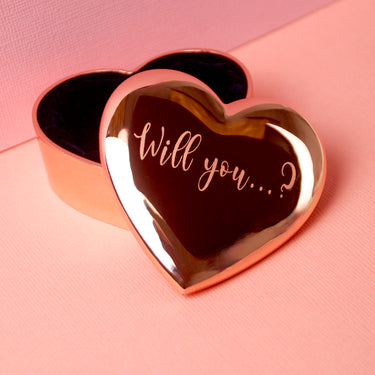 Personalised Engagement Heart Ring Box
