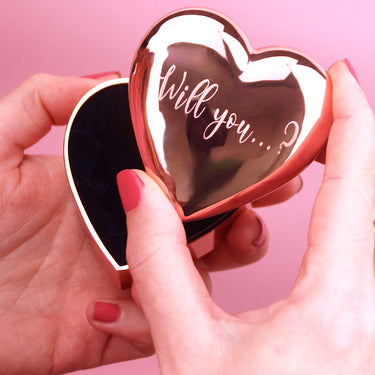 Personalised Engagement Heart Ring Box