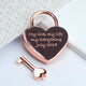 Rose gold lovers padlock and key with 