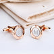 Rose Gold and Silver Coloured Porthole Cufflinks with initial 