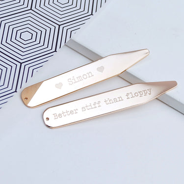 Rose gold collar stiffeners with 