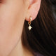 Shining Christmas Star Sterling Silver Gold Vermeil Hoop Earrings