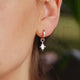 Sterling Silver Shining Star Hoop Earrings