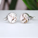 Watch movement cufflinks shown in close up shot