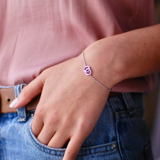 Personalised Sterling Silver Hug Friendship Bracelet