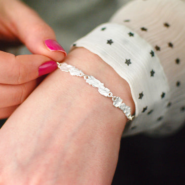 Personalised Silver Plated Molten Lava Bracelet