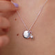 Sterling Silver Acorn and Disc Charm Necklace