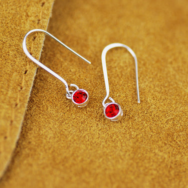 Sterling Silver Birthstone Drop Earrings