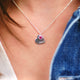 Personalised Heart and Birthstone Necklace with 