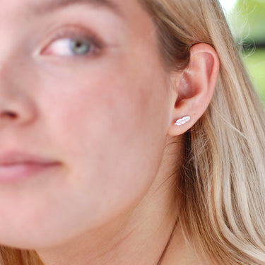 Sterling Silver Little Feather Stud Earrings