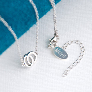 Personalised Sterling Silver Hug Necklace