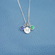 Sterling Silver Mini Initial and Birthstone Necklace