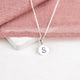 Personalised Sterling Silver Initial Disc Necklace