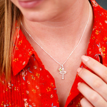 Personalised Silver Cross Confirmation Necklace