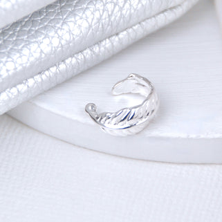 Single Sterling Silver Feather Ear Cuff