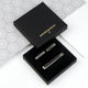 Personalised Silver Coloured Tie Slide and Bar Cufflinks Set