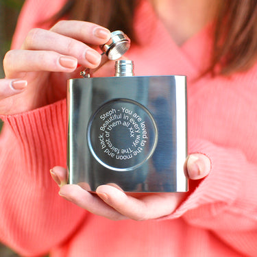 Personalised Spiral Engraved Hip Flask