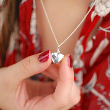 Personalised Hammered Sterling Silver with Gold Vermeil Heart Locket