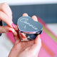 Silver heart compact mirror with personalised name 