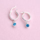 Sterling Silver Birthstone Huggie Hoop Earrings