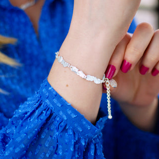 Personalised Silver Plated Molten Lava Bracelet